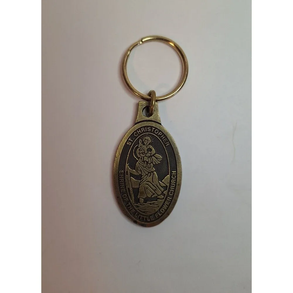St. Christopher Shrine Of The Little Flower Church Key Ring PitStop Royal Oak MI